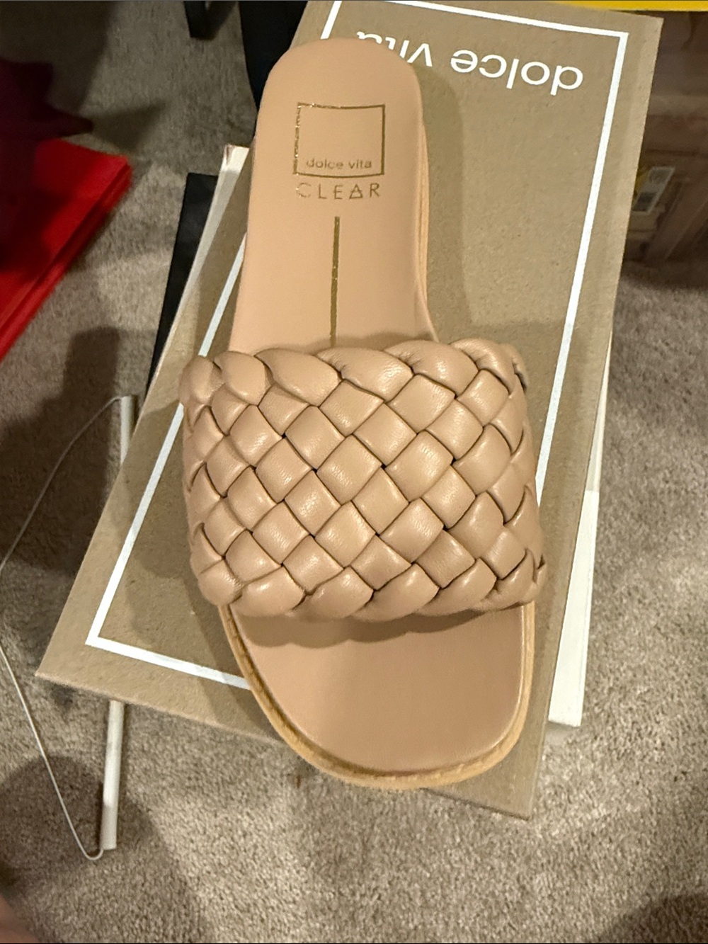 Dolce Vita Tan Braided Wide Band Slide